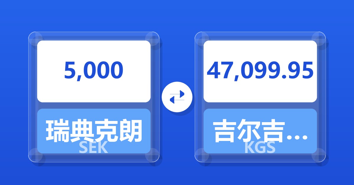 5,000瑞典克朗兑吉尔吉斯斯坦索姆