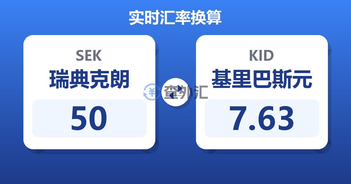 50瑞典克朗兑基里巴斯元