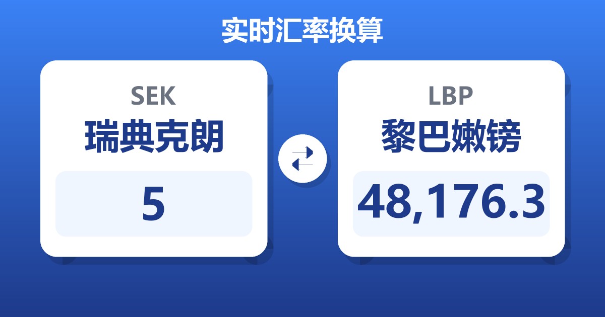 5瑞典克朗兑黎巴嫩镑