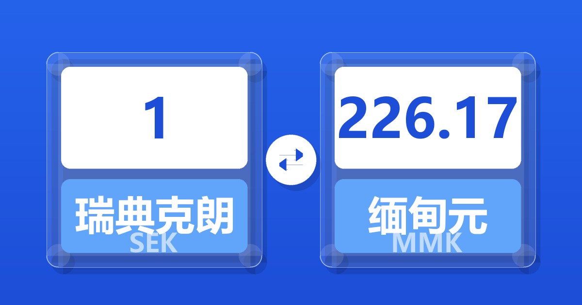 1瑞典克朗兑缅甸元