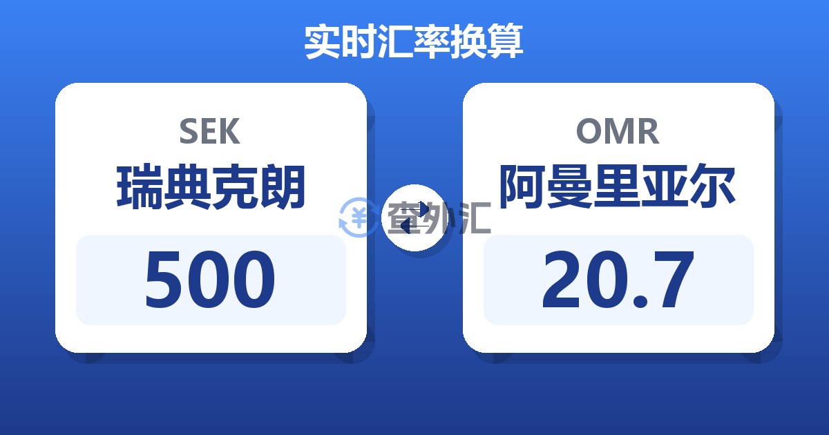 500瑞典克朗兑阿曼里亚尔