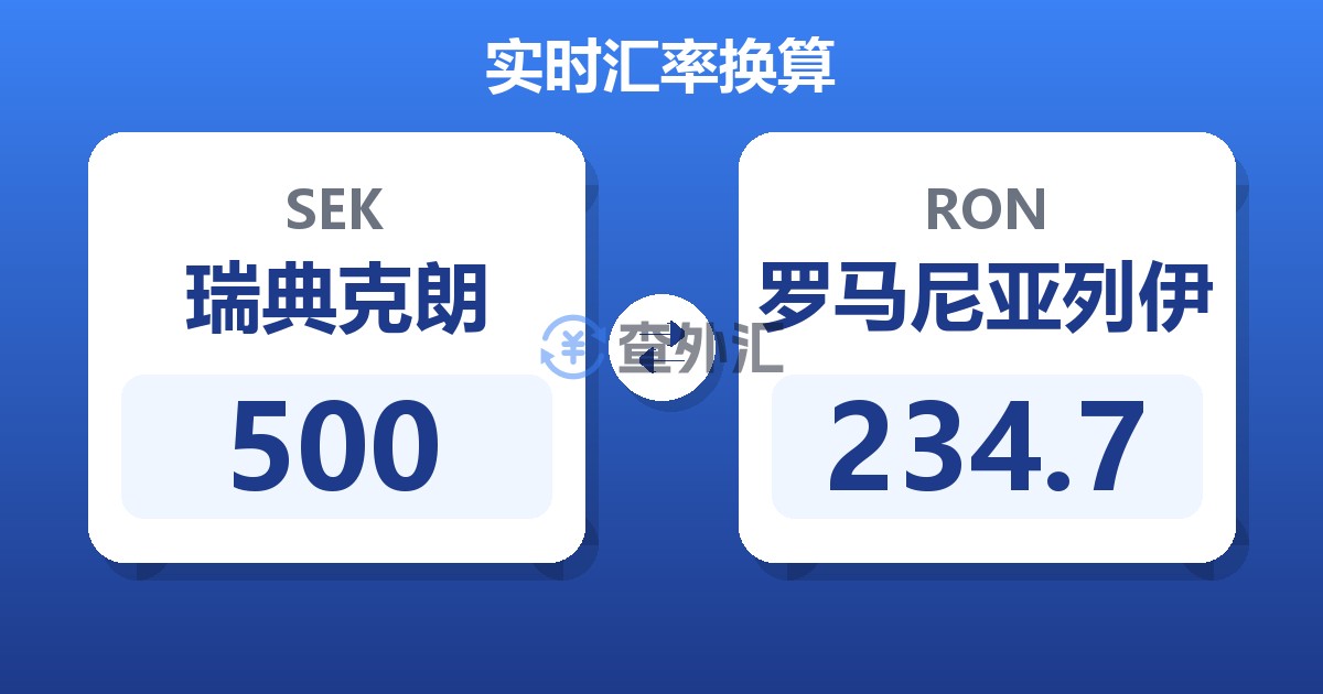 500瑞典克朗兑罗马尼亚列伊