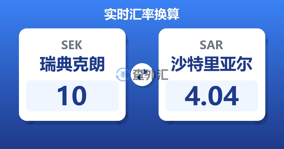 10瑞典克朗兑沙特里亚尔