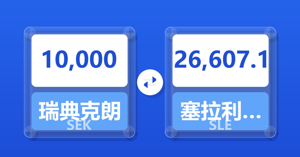 10,000瑞典克朗兑塞拉利昂利昂