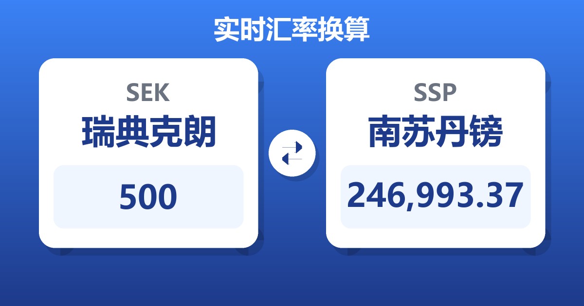 500瑞典克朗兑南苏丹镑