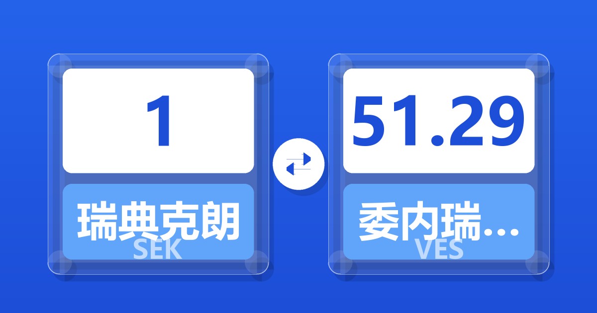 1瑞典克朗兑委内瑞拉玻利瓦尔