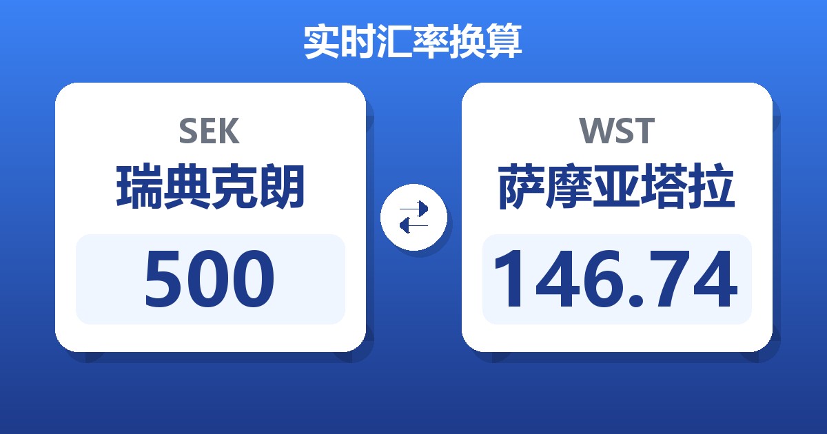 500瑞典克朗兑萨摩亚塔拉