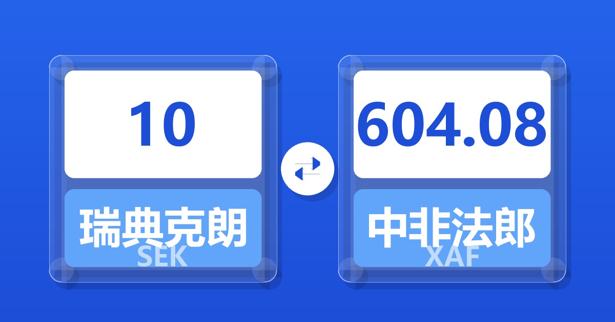 10瑞典克朗兑中非法郎