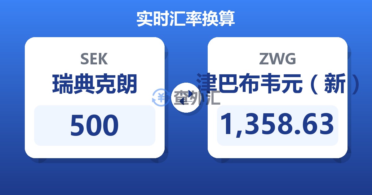 500瑞典克朗兑津巴布韦元（新）