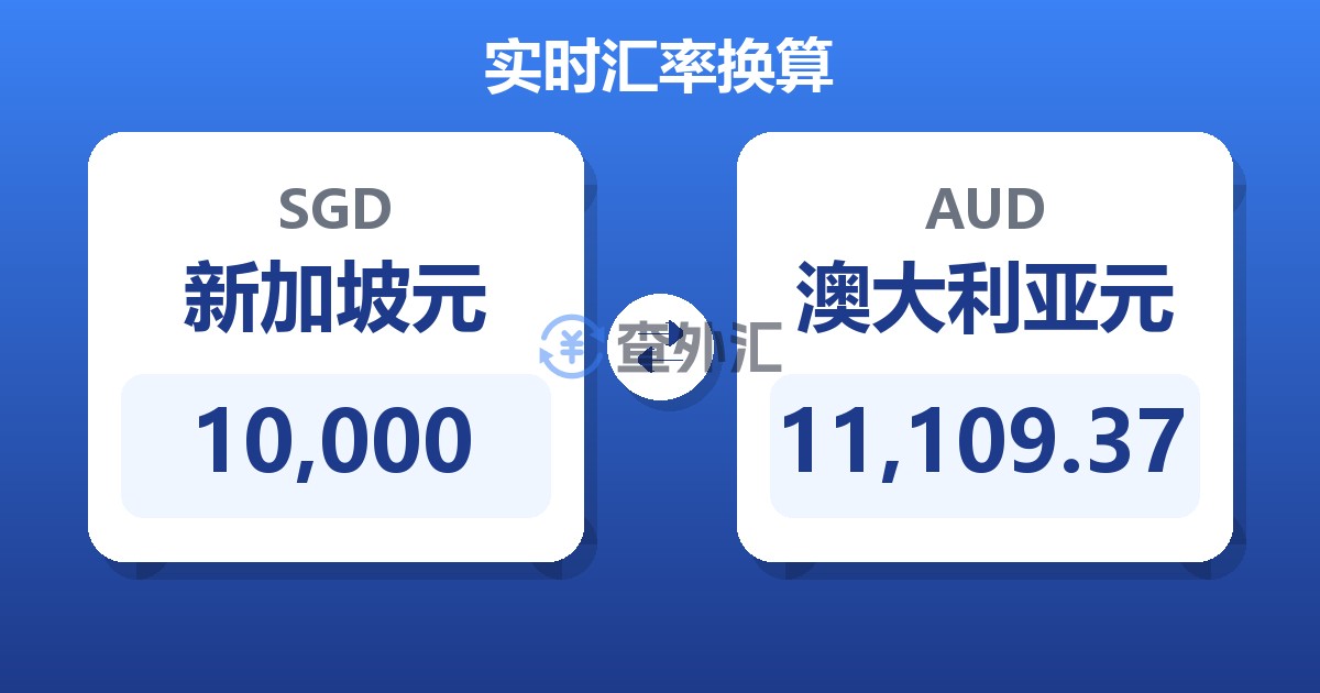 10,000新加坡元兑澳大利亚元
