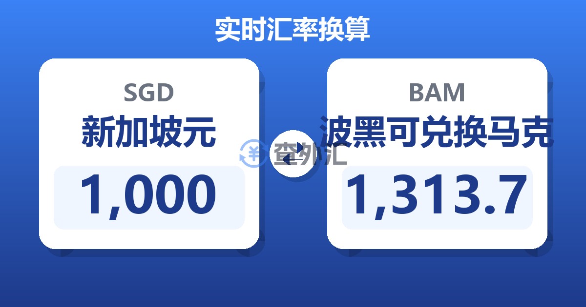 1,000新加坡元兑波黑可兑换马克