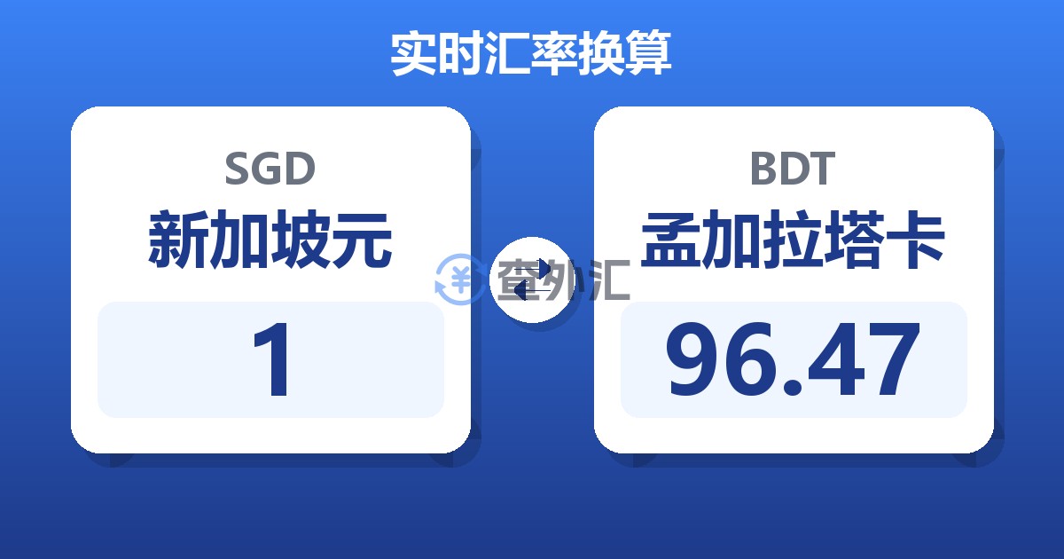 1新加坡元兑孟加拉塔卡