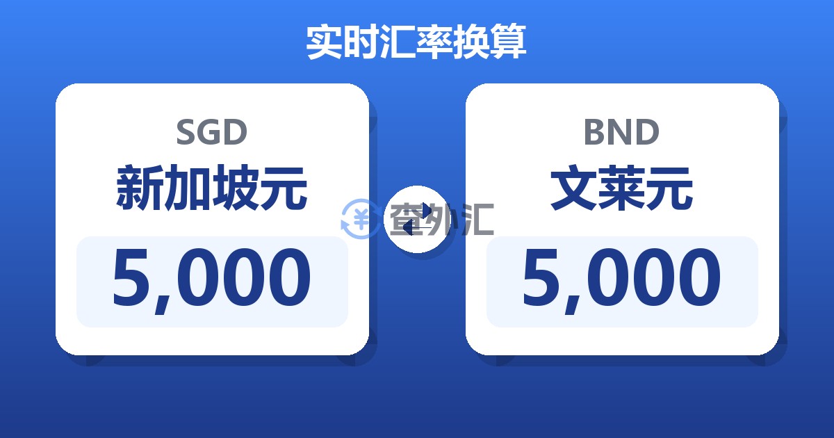 5,000新加坡元兑文莱元