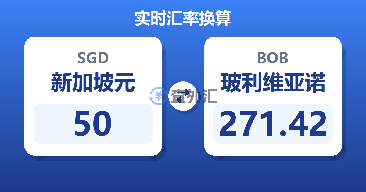 50新加坡元兑玻利维亚诺