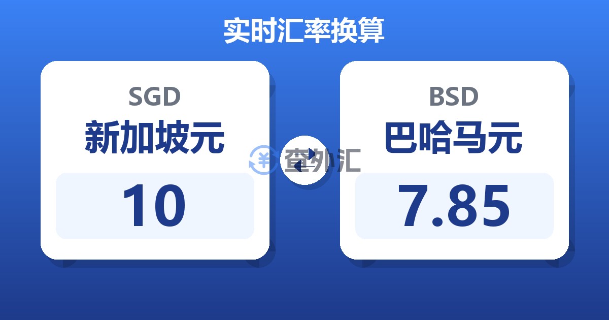 10新加坡元兑巴哈马元