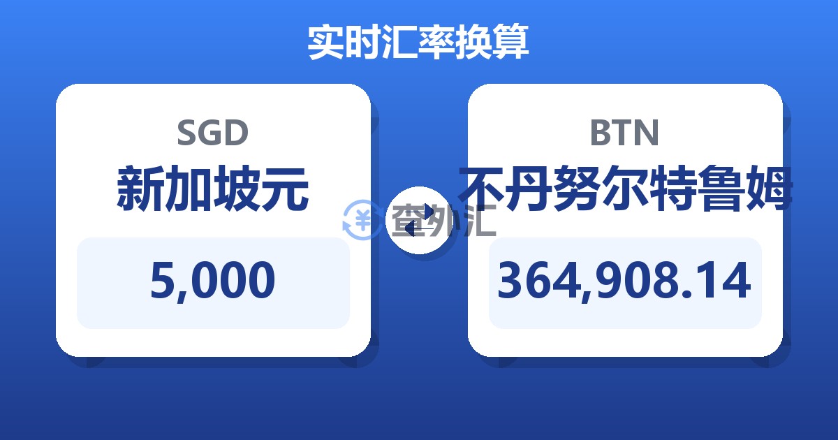 5,000新加坡元兑不丹努尔特鲁姆
