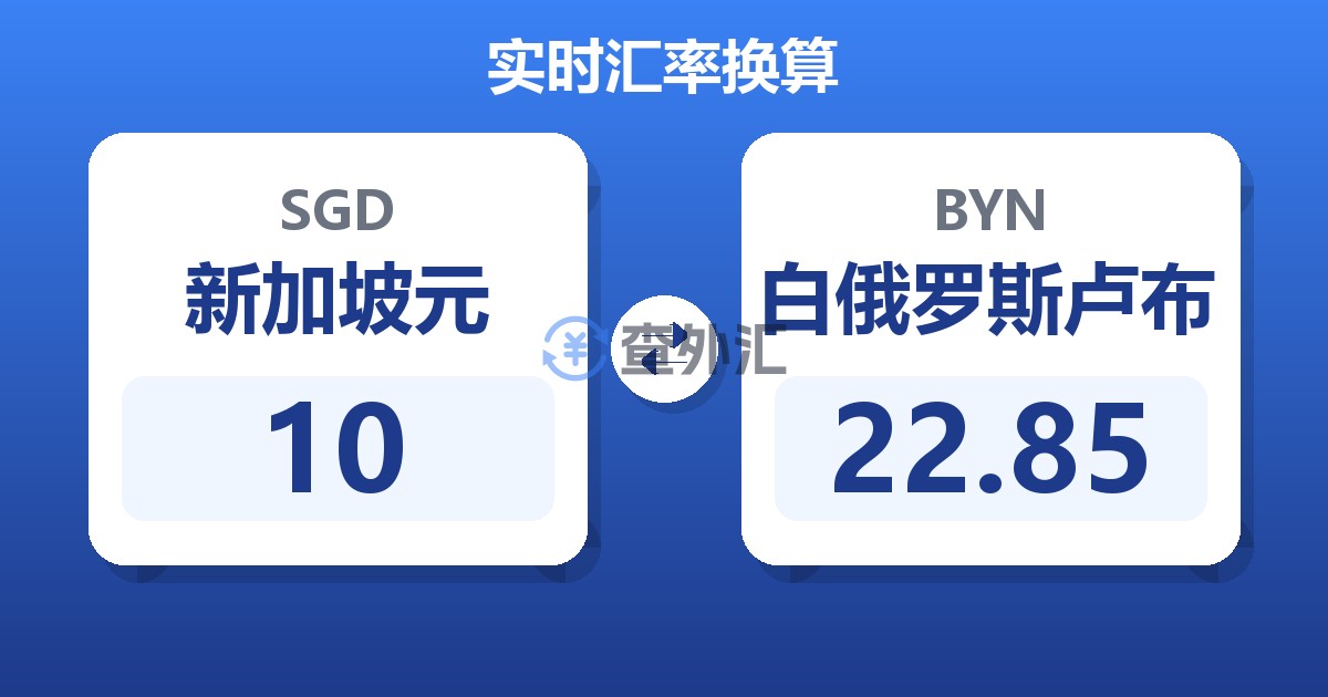 10新加坡元兑白俄罗斯卢布