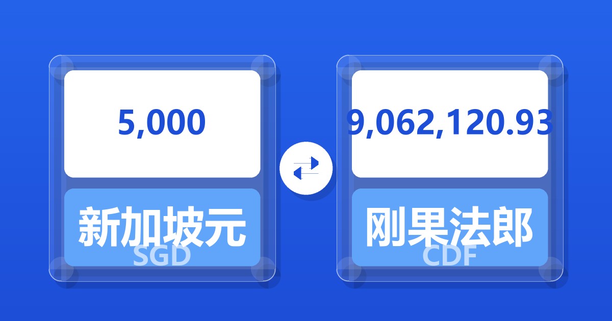 5,000新加坡元兑刚果法郎