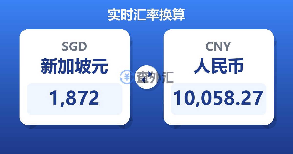 1,872新加坡元兑人民币