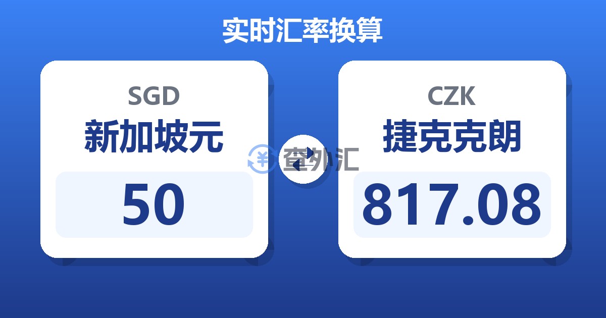 50新加坡元兑捷克克朗