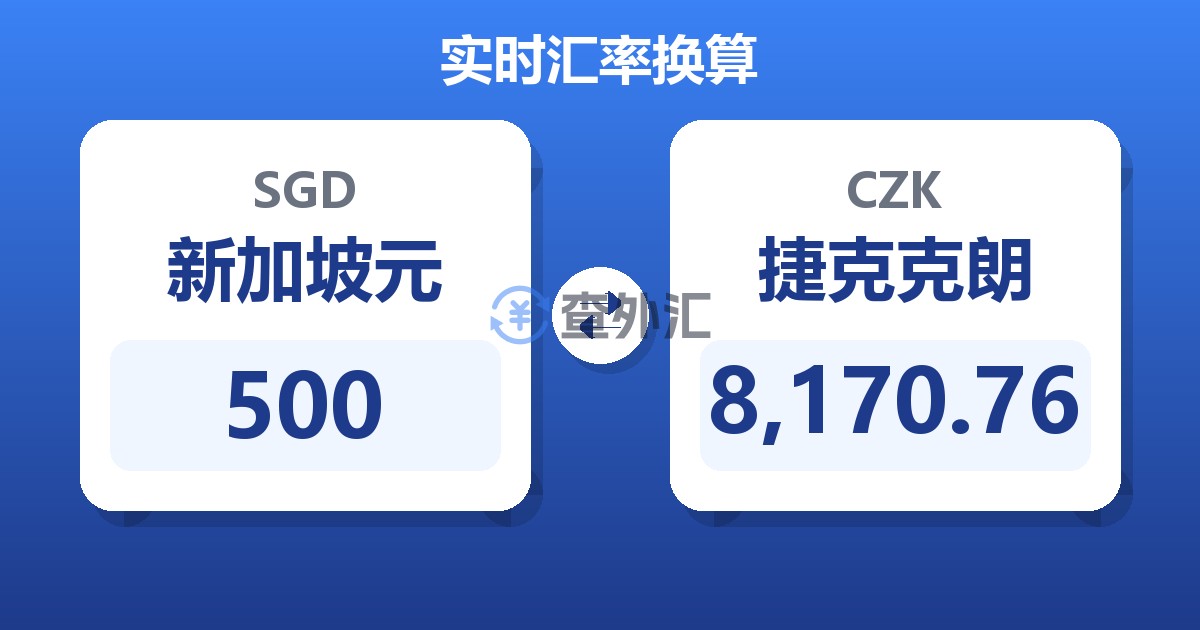 500新加坡元兑捷克克朗