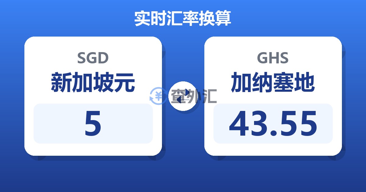 5新加坡元兑加纳塞地