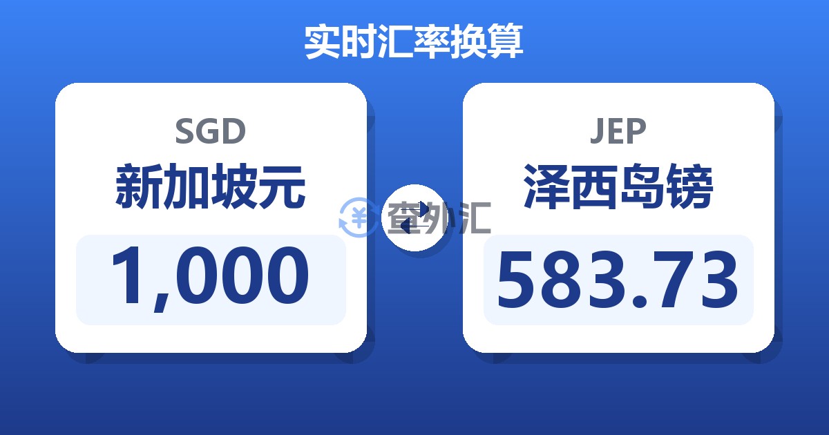 1,000新加坡元兑泽西岛镑