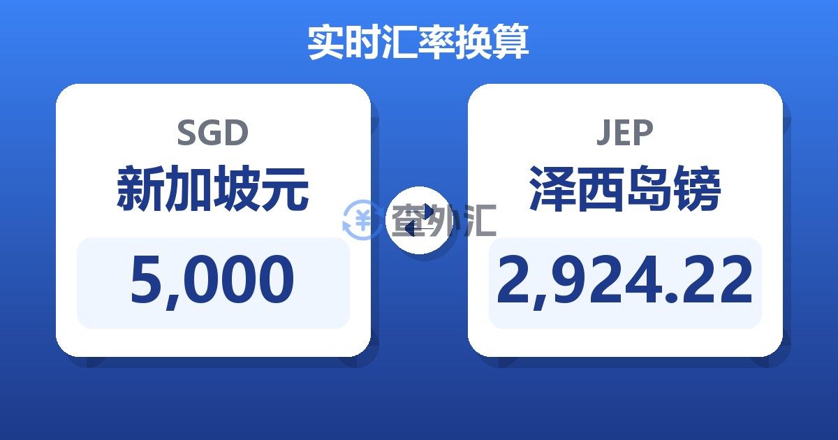 5,000新加坡元兑泽西岛镑
