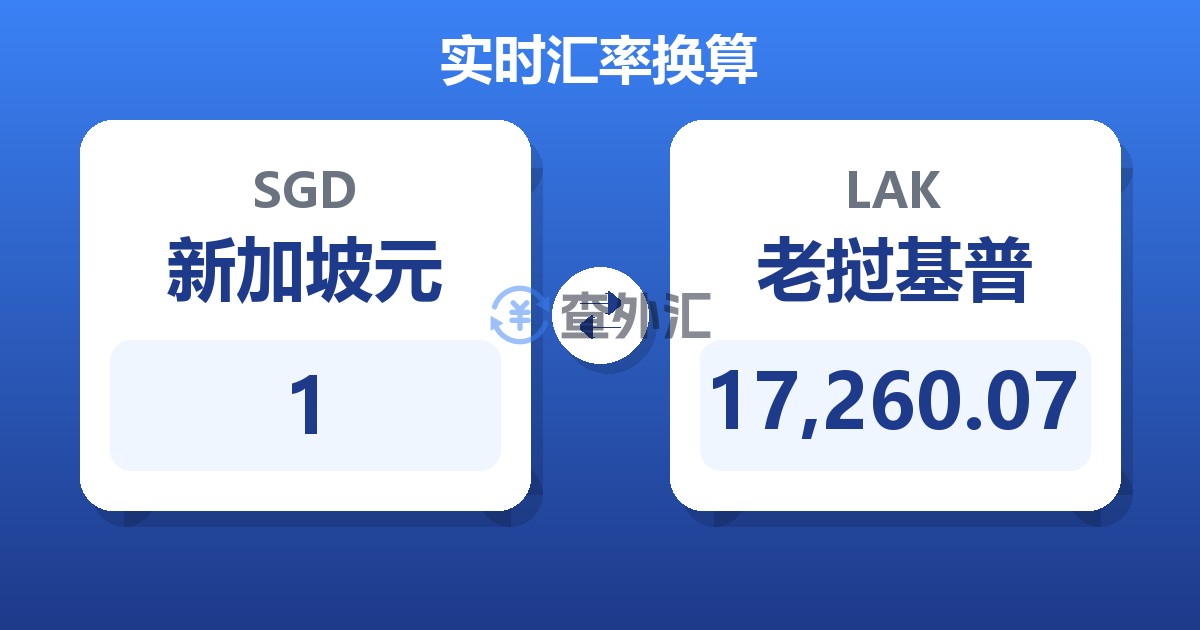 1新加坡元兑老挝基普