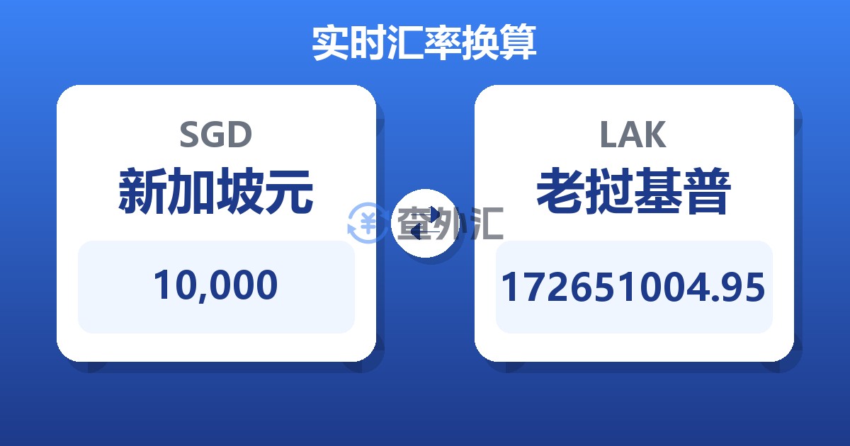 10,000新加坡元兑老挝基普