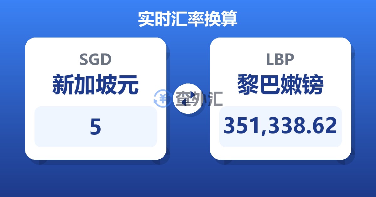 5新加坡元兑黎巴嫩镑