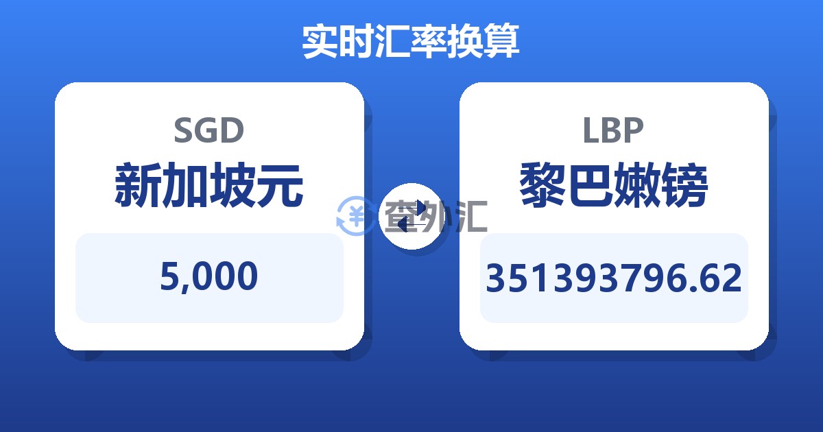 5,000新加坡元兑黎巴嫩镑