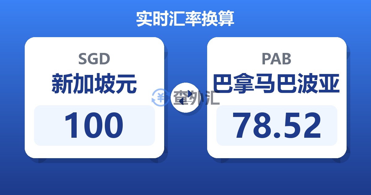 100新加坡元兑巴拿马巴波亚
