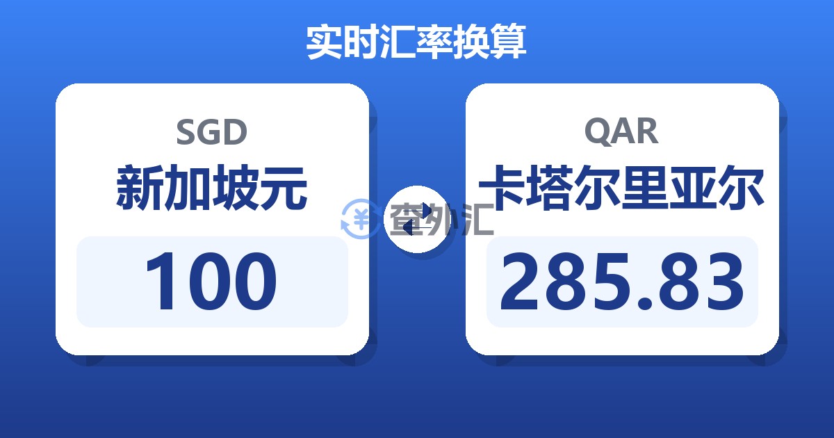100新加坡元兑卡塔尔里亚尔