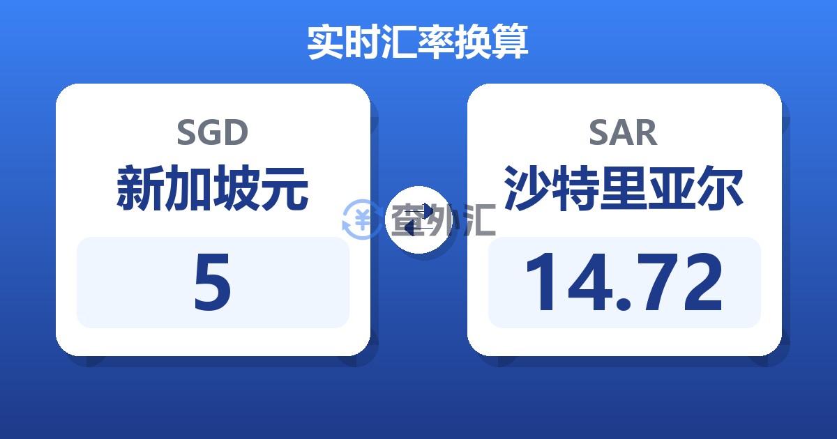 5新加坡元兑沙特里亚尔