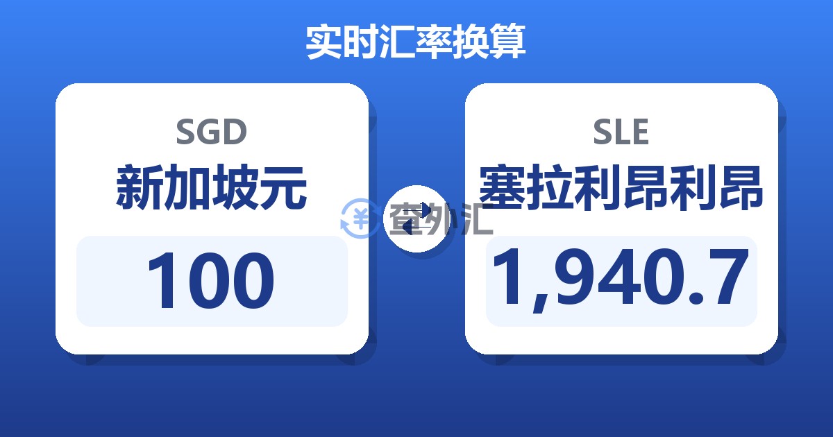 100新加坡元兑塞拉利昂利昂