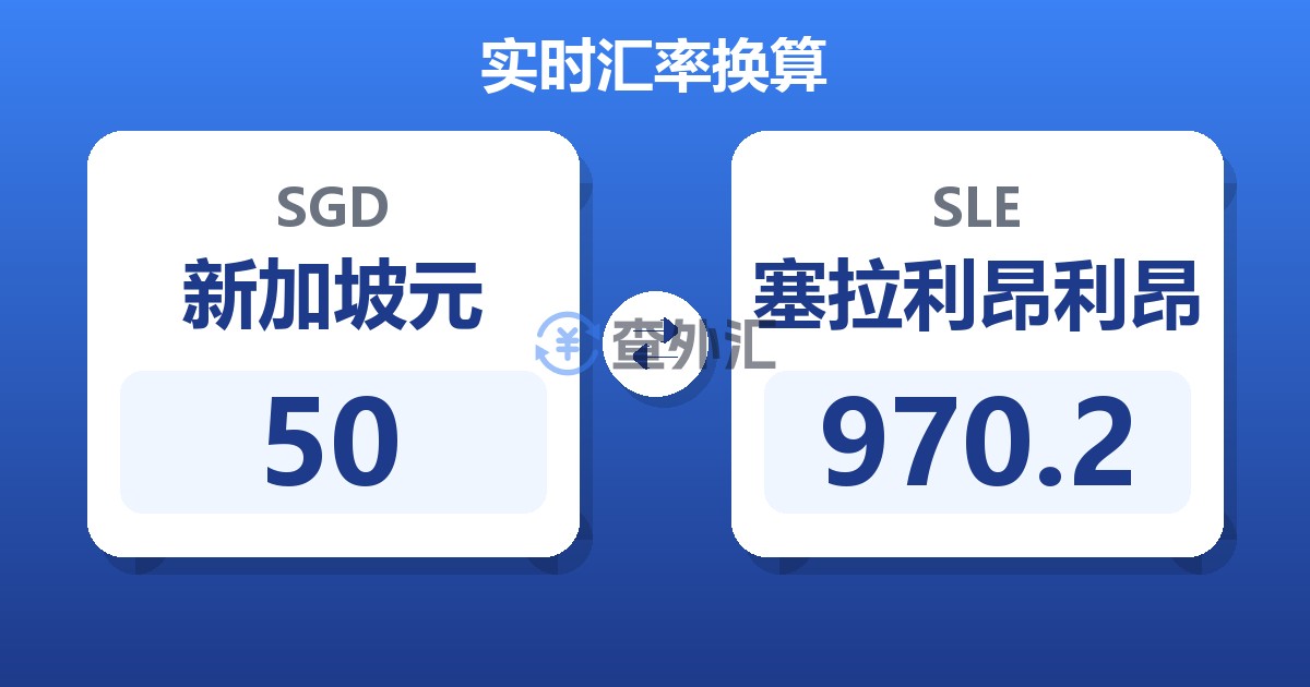 50新加坡元兑塞拉利昂利昂