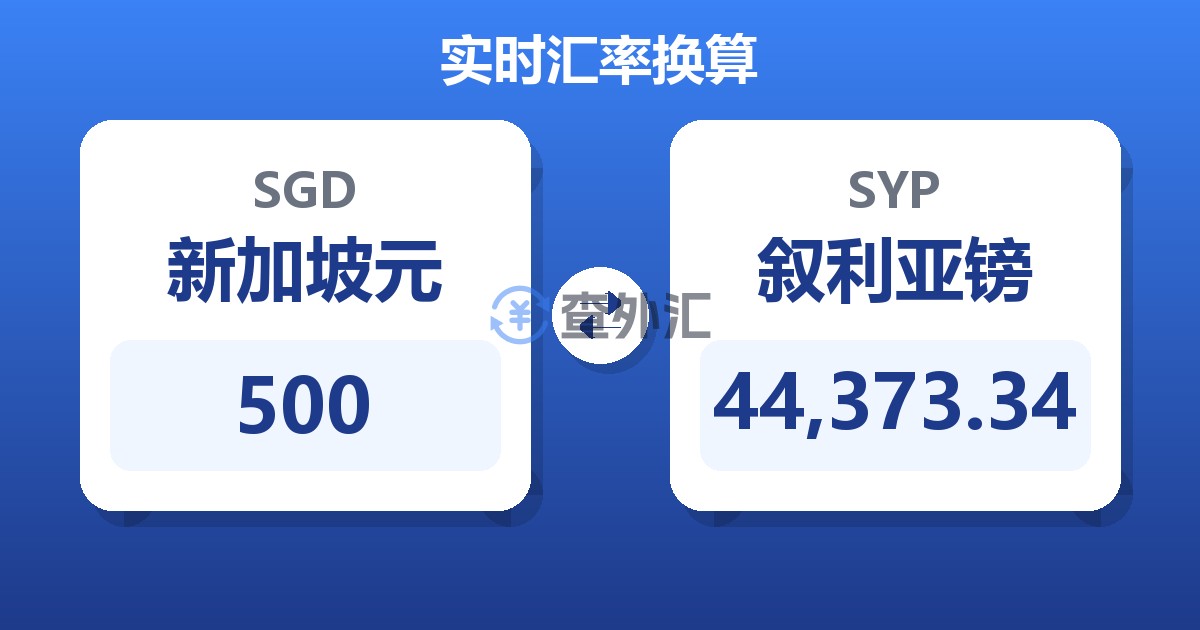 500新加坡元兑叙利亚镑