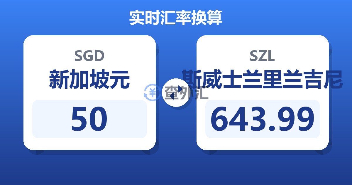 50新加坡元兑斯威士兰里兰吉尼