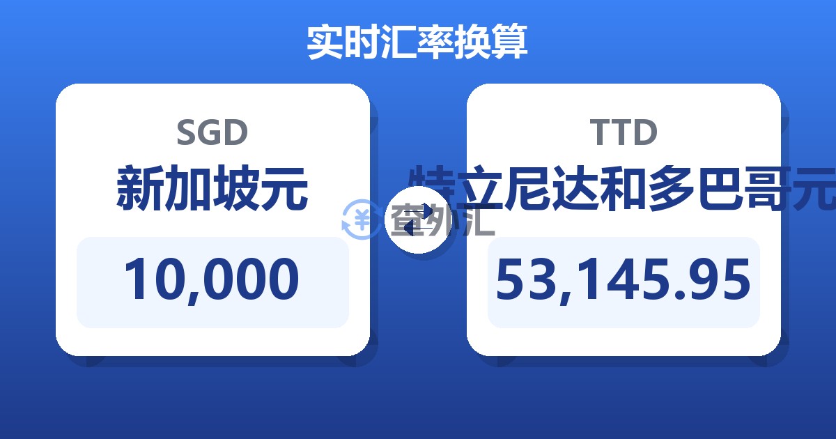 10,000新加坡元兑特立尼达和多巴哥元