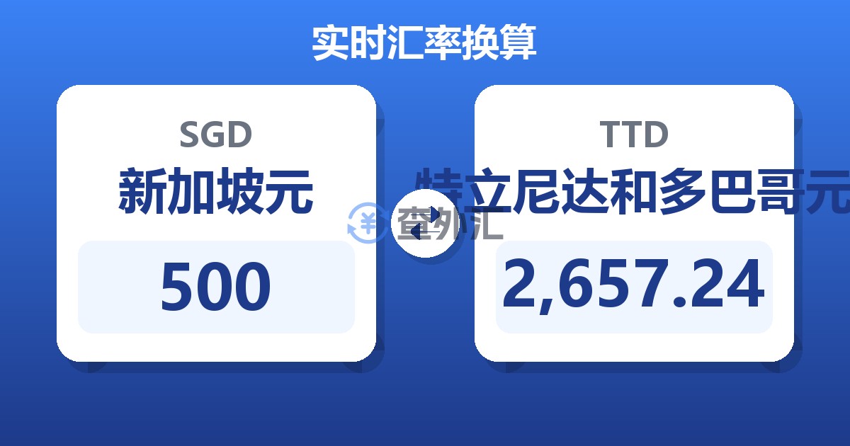 500新加坡元兑特立尼达和多巴哥元