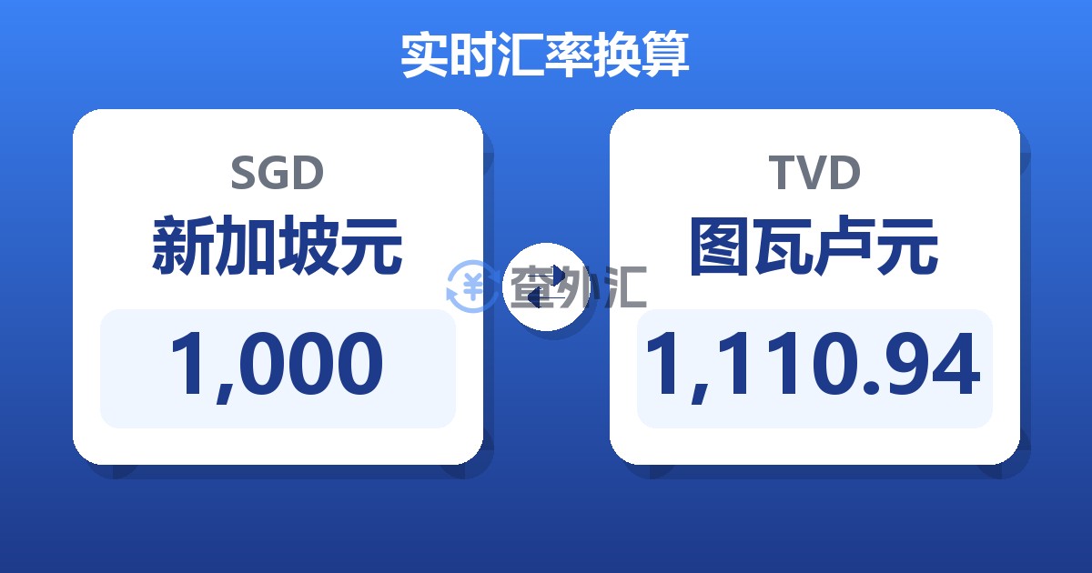 1,000新加坡元兑图瓦卢元