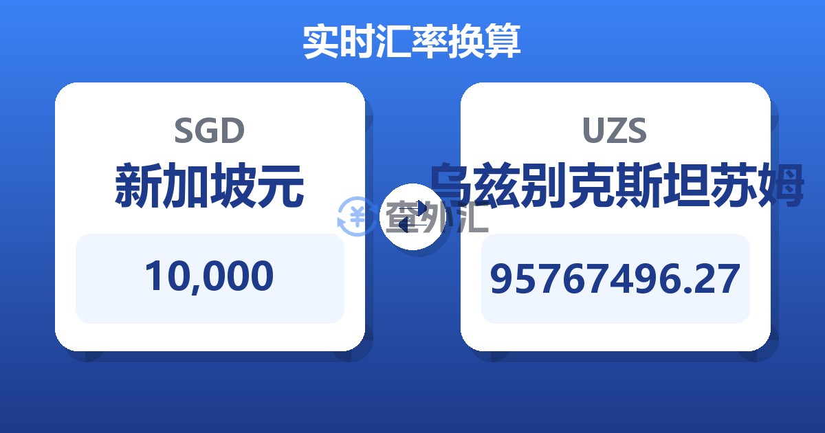 10,000新加坡元兑乌兹别克斯坦苏姆