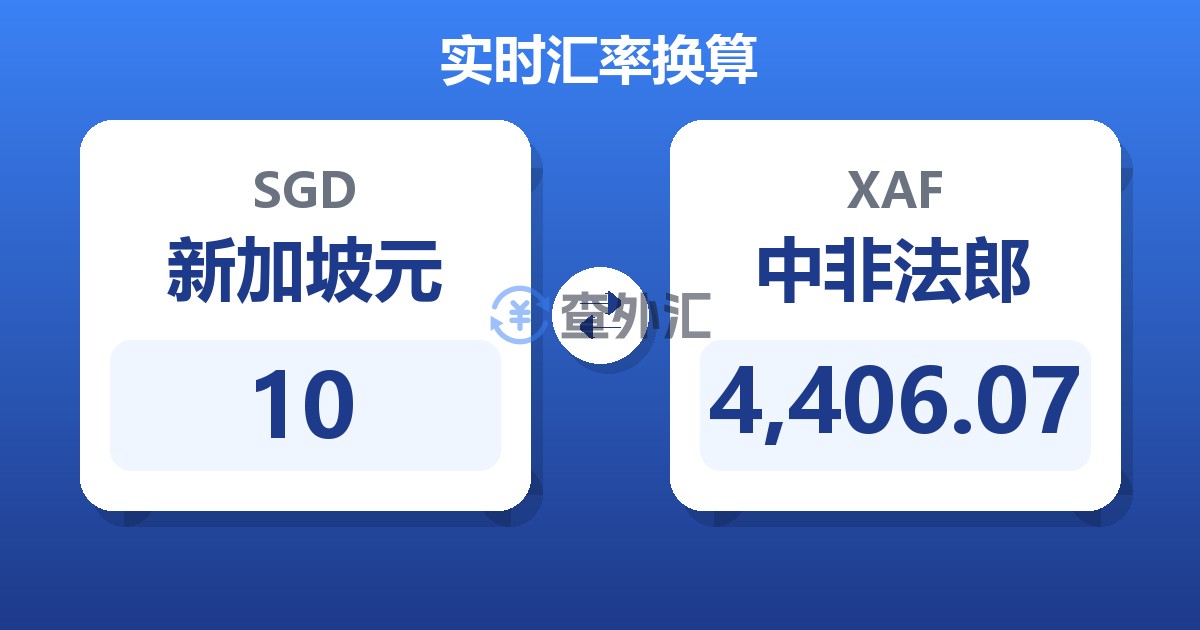 10新加坡元兑中非法郎