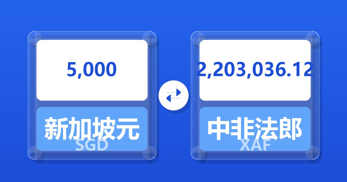 5,000新加坡元兑中非法郎