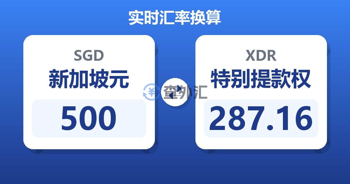 500新加坡元兑特别提款权