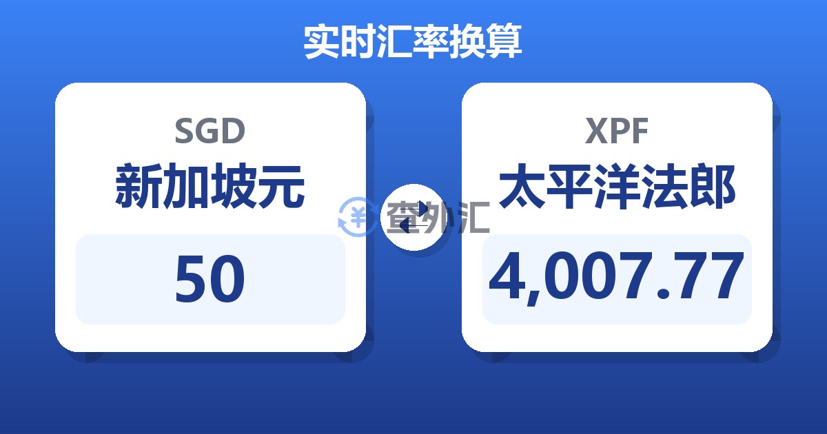 50新加坡元兑太平洋法郎