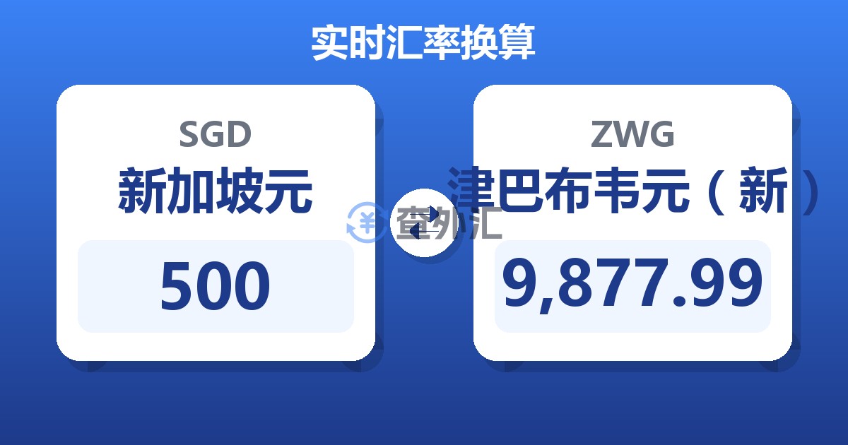 500新加坡元兑津巴布韦元（新）