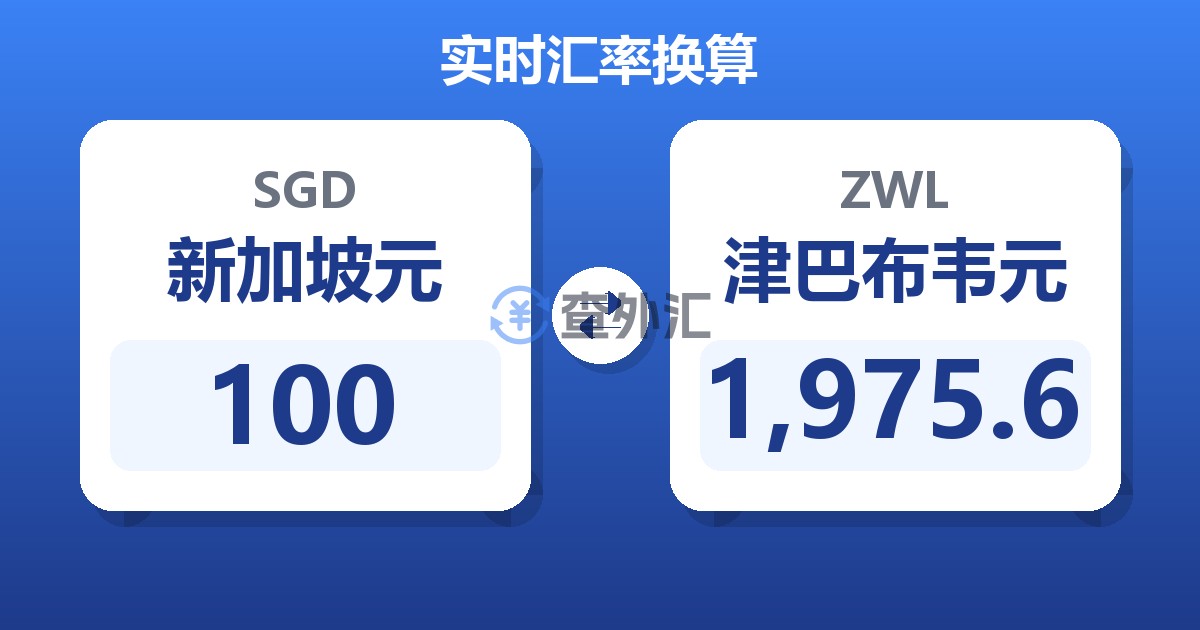 100新加坡元兑津巴布韦元