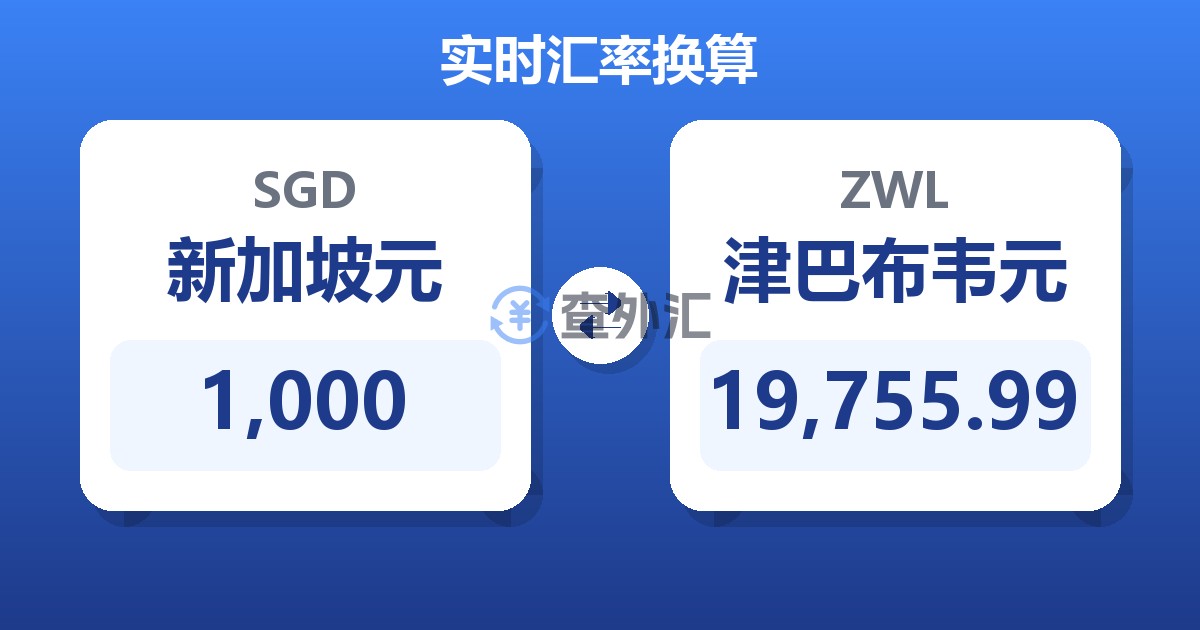 1,000新加坡元兑津巴布韦元